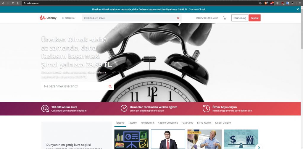 haftanın ücretsiz udemy kursları
